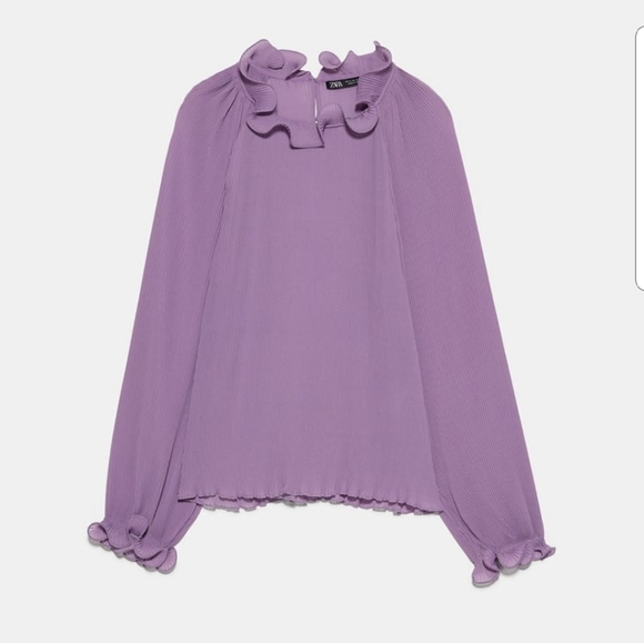 ZARA Pleated Top Sz XL - Picture 7 of 8